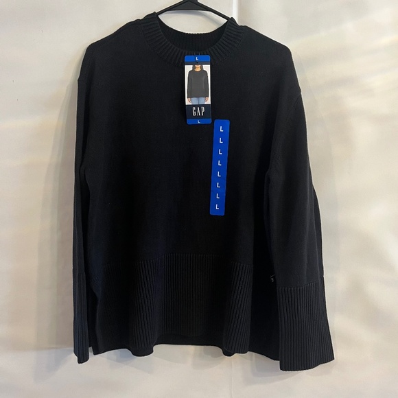 GAP Women's 100% Cotton Pullover Sweater Black Size Large  New with Tags - Picture 1 of 11
